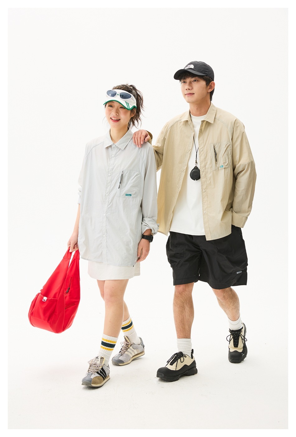 9M02 落肩口袋拉鍊輕薄長袖襯衫 兩色