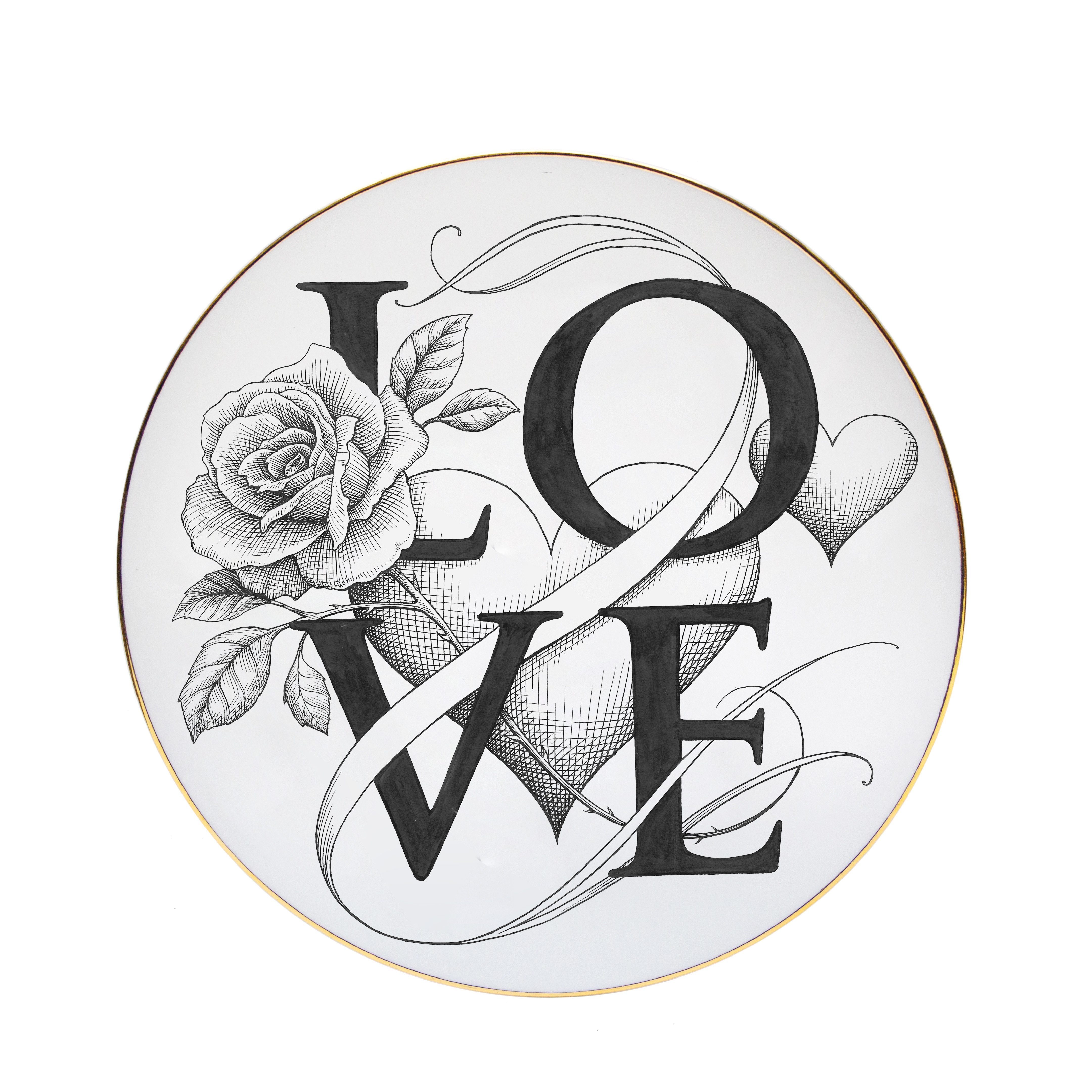 綁著鍛帶的愛心點心盤