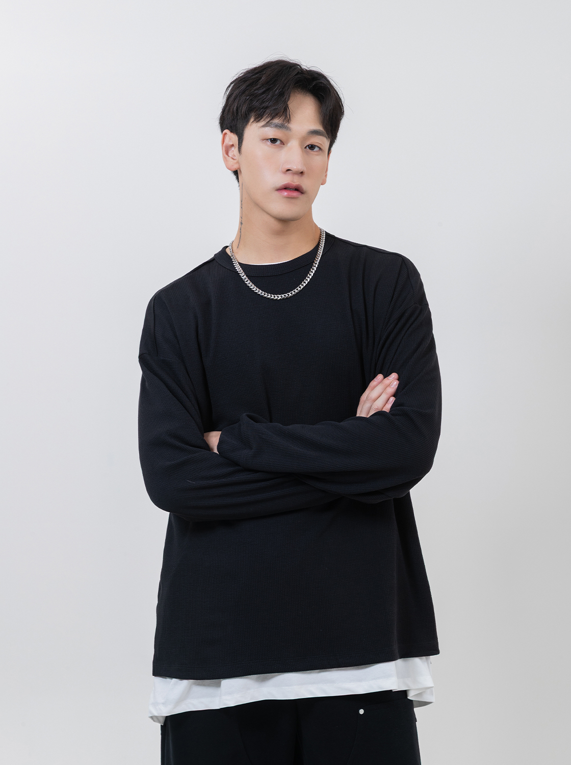 【期間限定】肌理感包領長TEE