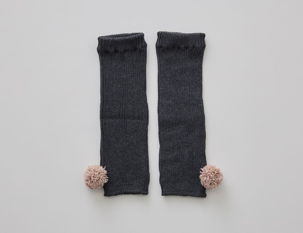 ELFINFOLK 寬鬆毛球襪套 Ponpon Leg warmer gray