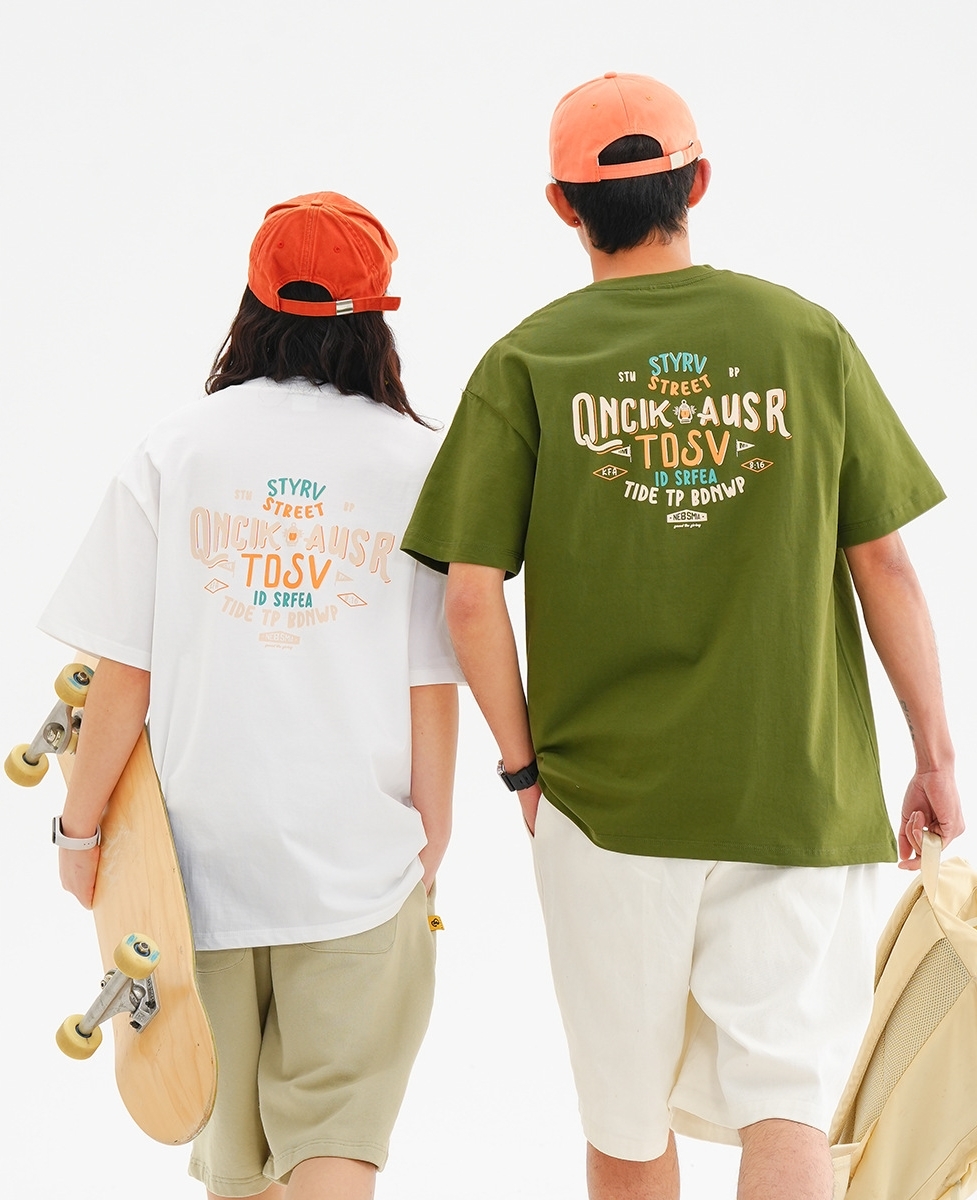 9M05 清新撞色字母短棉TEE 三色