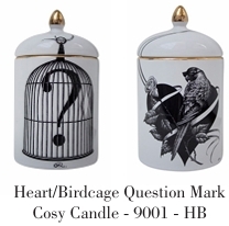 愛心鳥蠟燭罐