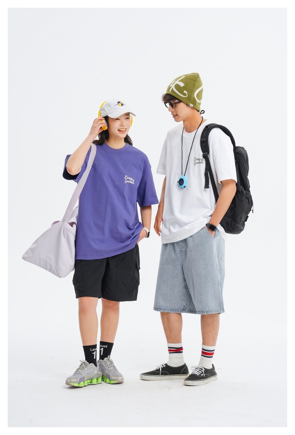 9M04 凹豆露營風印花短棉TEE 兩色