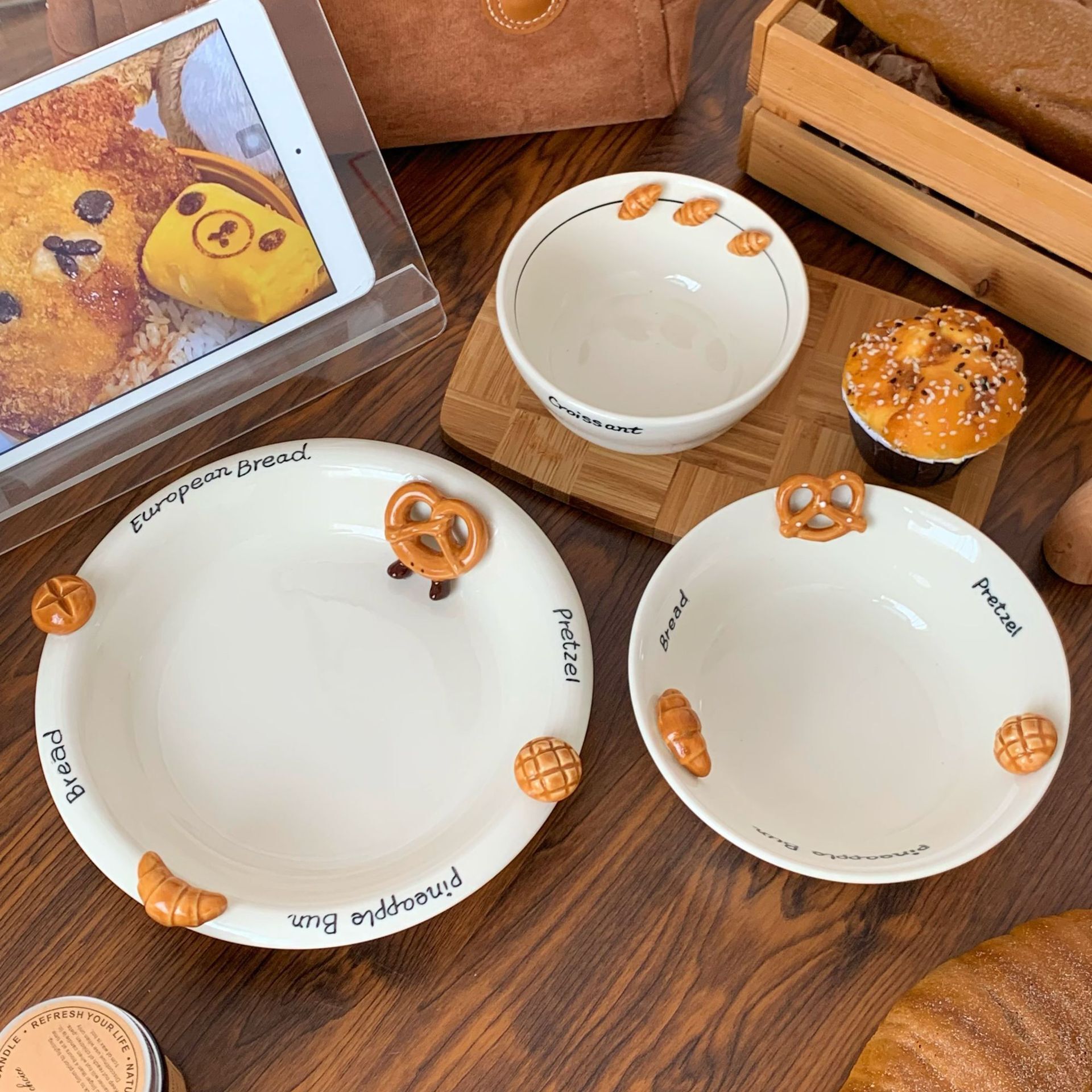 《6247》牛角浮雕陶瓷碗 / 盤