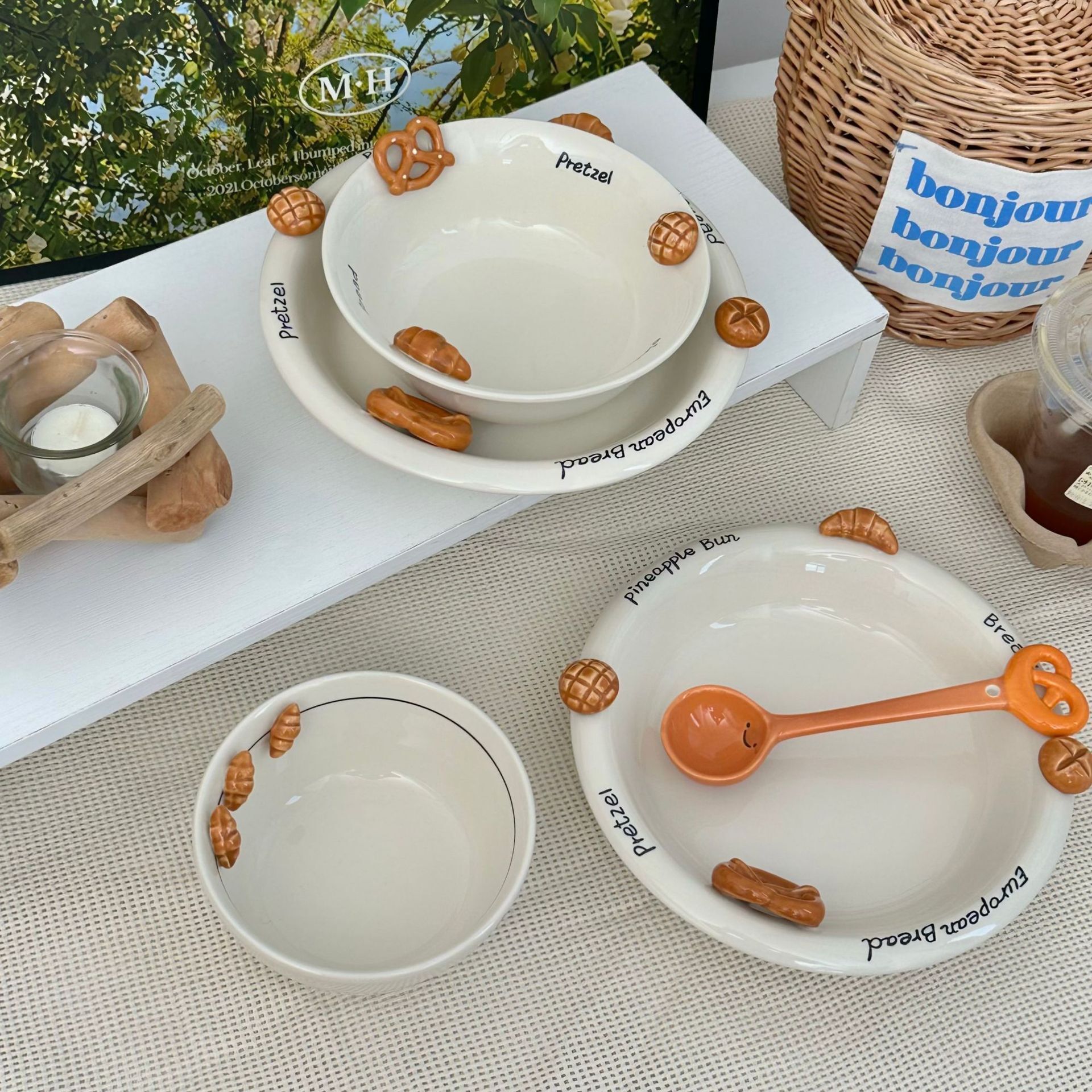 《6247》牛角浮雕陶瓷碗 / 盤