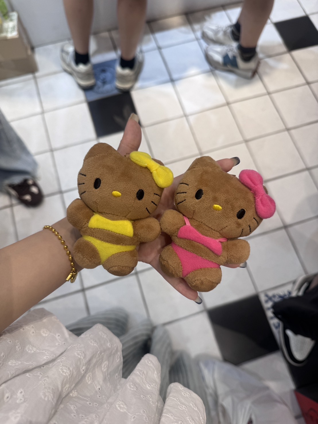 韓國連線 比基尼曬黑版 KITTY貓 黃色 / 粉色