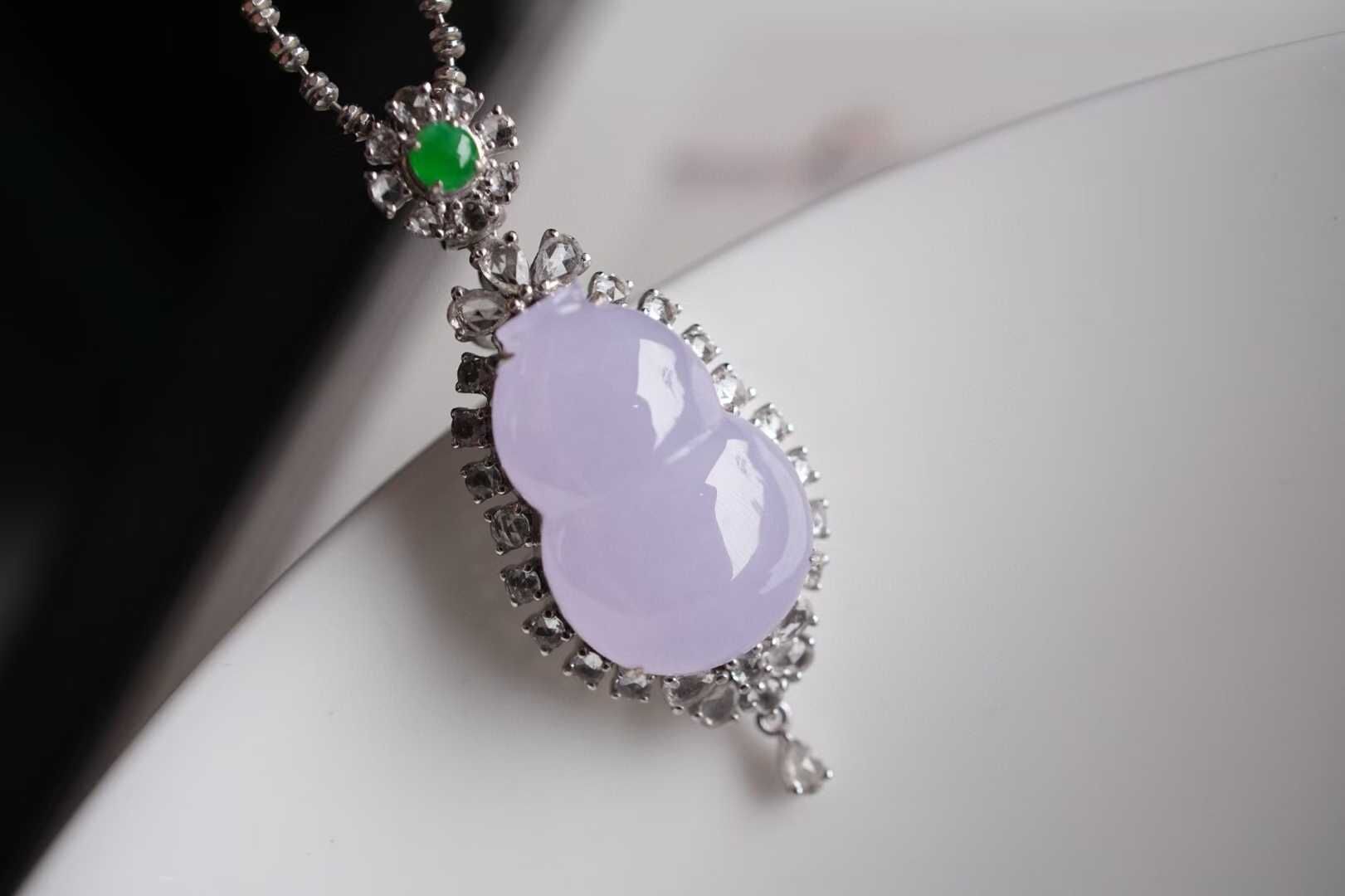 96822 翡翠冰紫羅蘭葫蘆吊墜