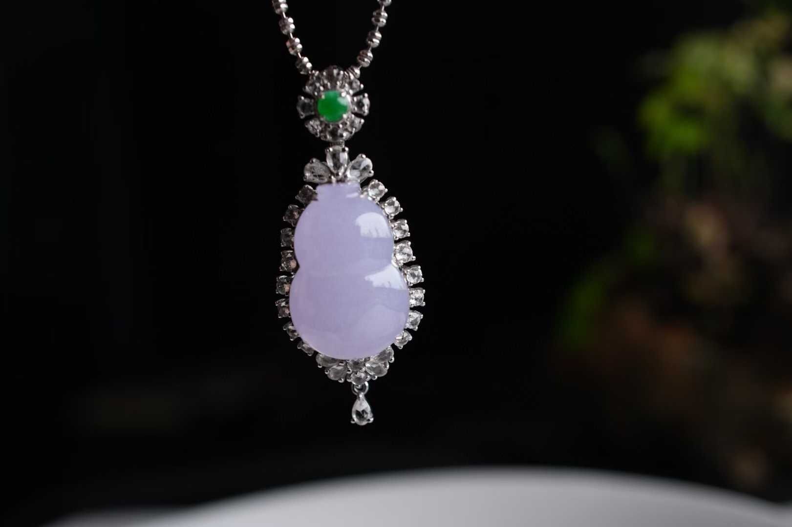 翡翠冰紫羅蘭葫蘆吊墜,天然翡翠A玉, 緬甸玉, Jade, Jadeite
