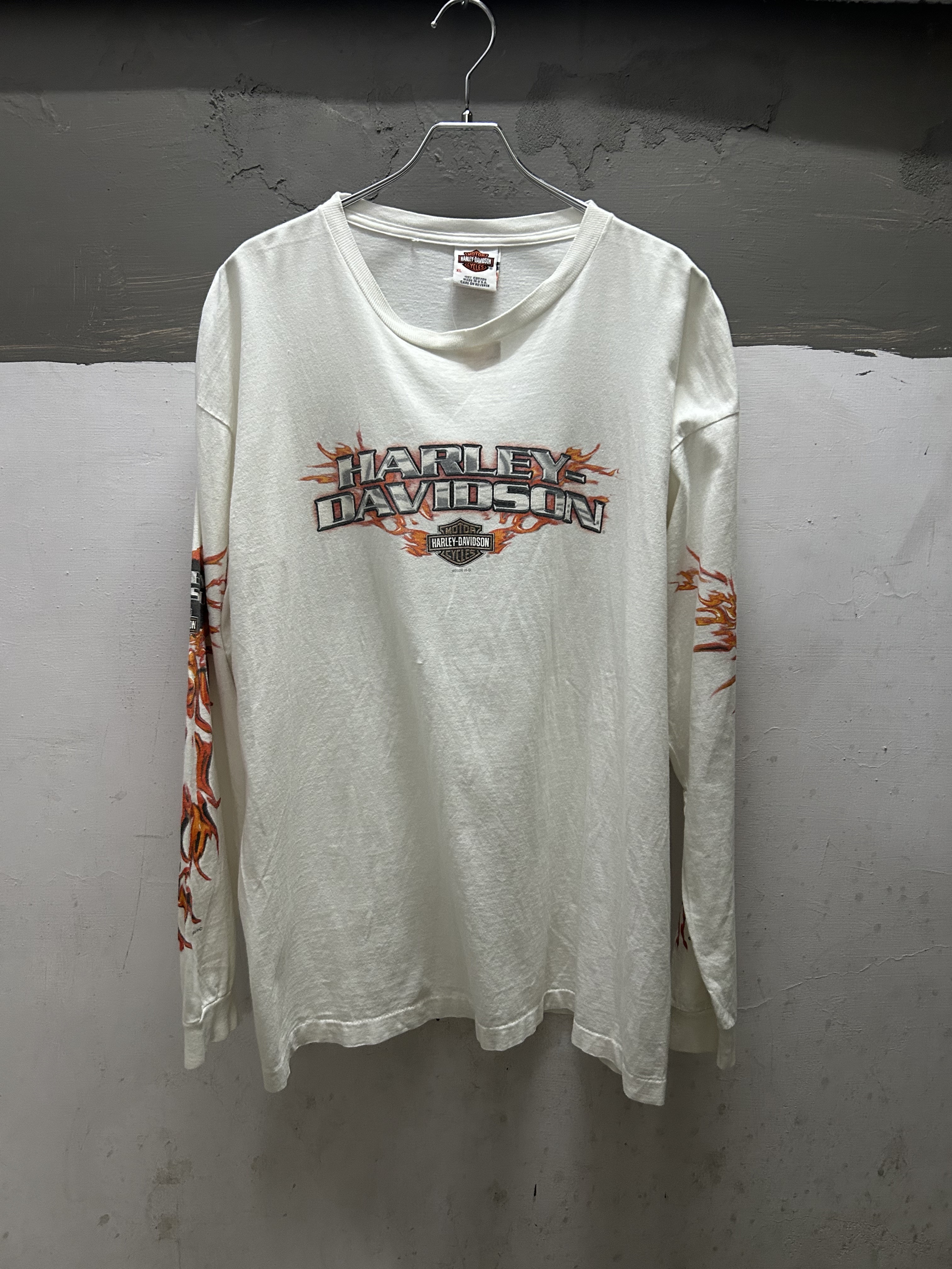 00s HARLEY DAVIDSON L/S Tee Sleeve Print Made in USA