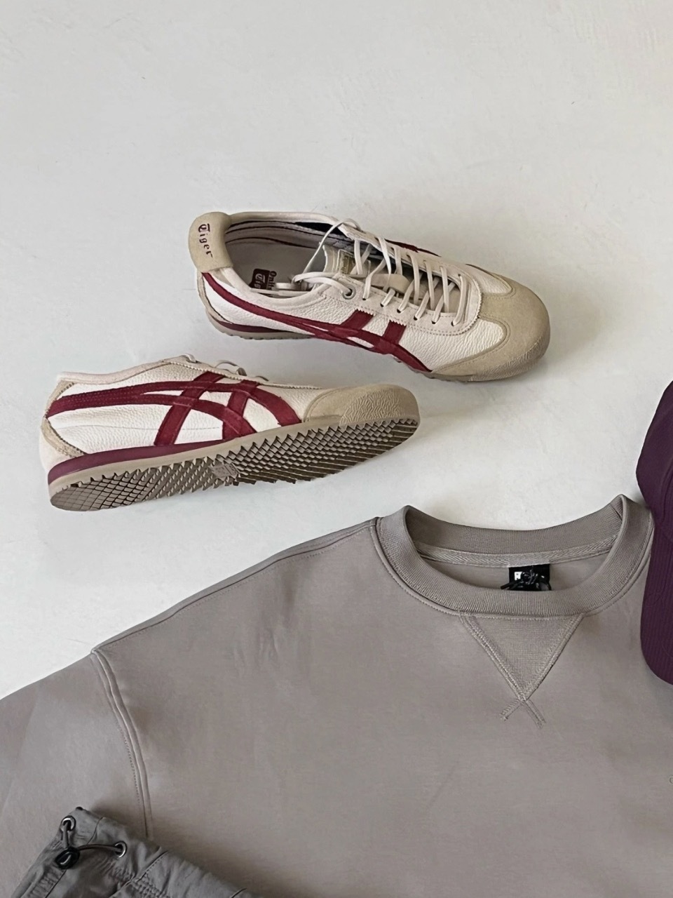 Onitsuka Tiger Mexico 66 SD VIN 鬼塚虎 德訓鞋 奶油紅絲絨 米色 復古 仿舊 男女鞋 1183C015-202 / 預購