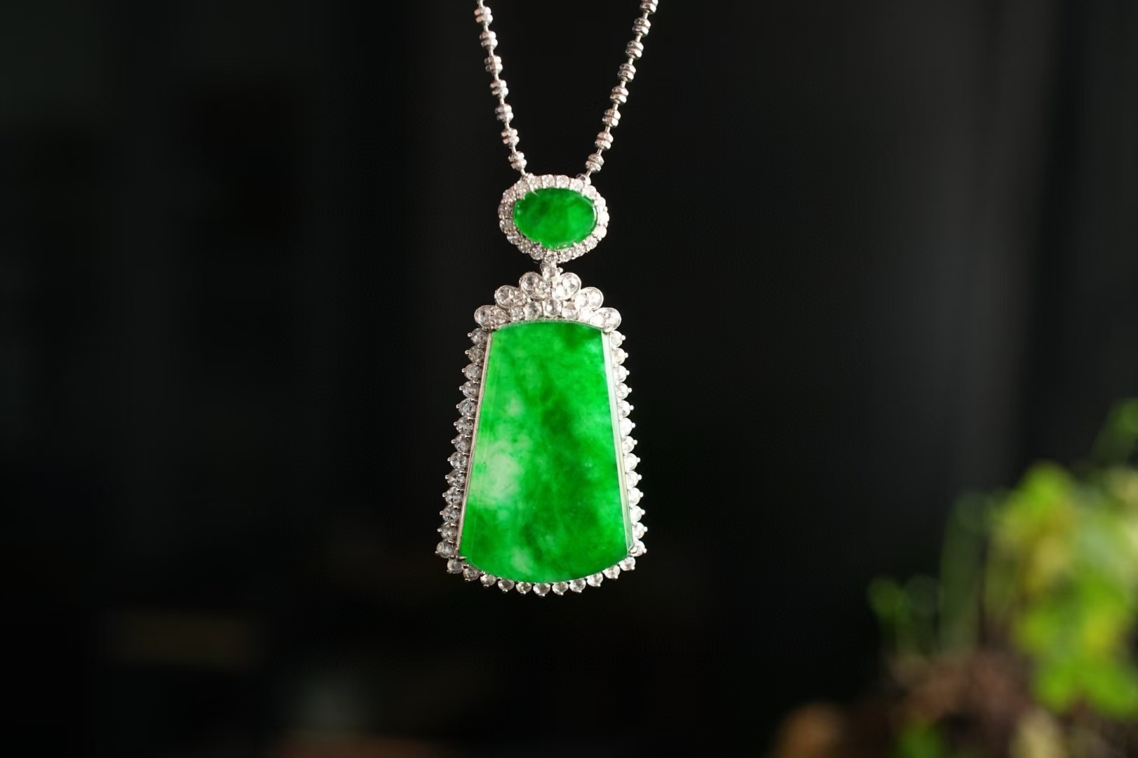 翡翠辣陽綠無事牌吊墜,天然翡翠A玉, 緬甸玉, Jade, Jadeite