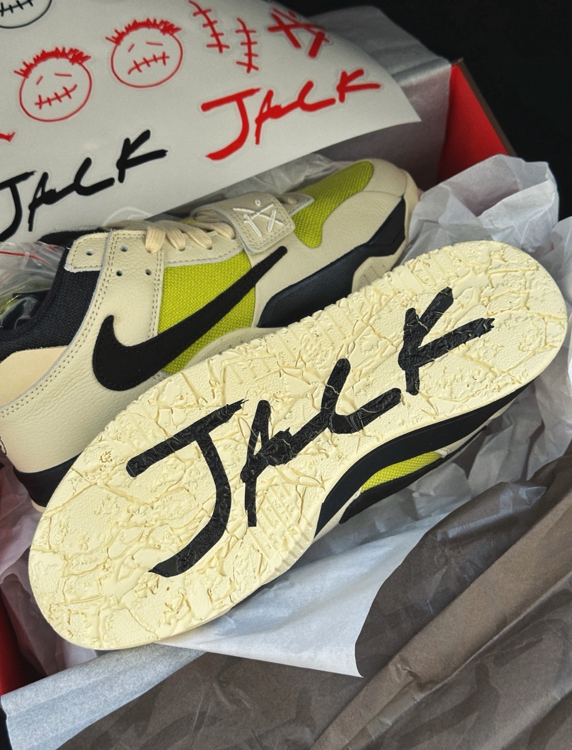 <零碼> 27cm-Travis Scott x Jordan Jumpman Jack TR "Bright Cactus" 仙人掌 倒鉤