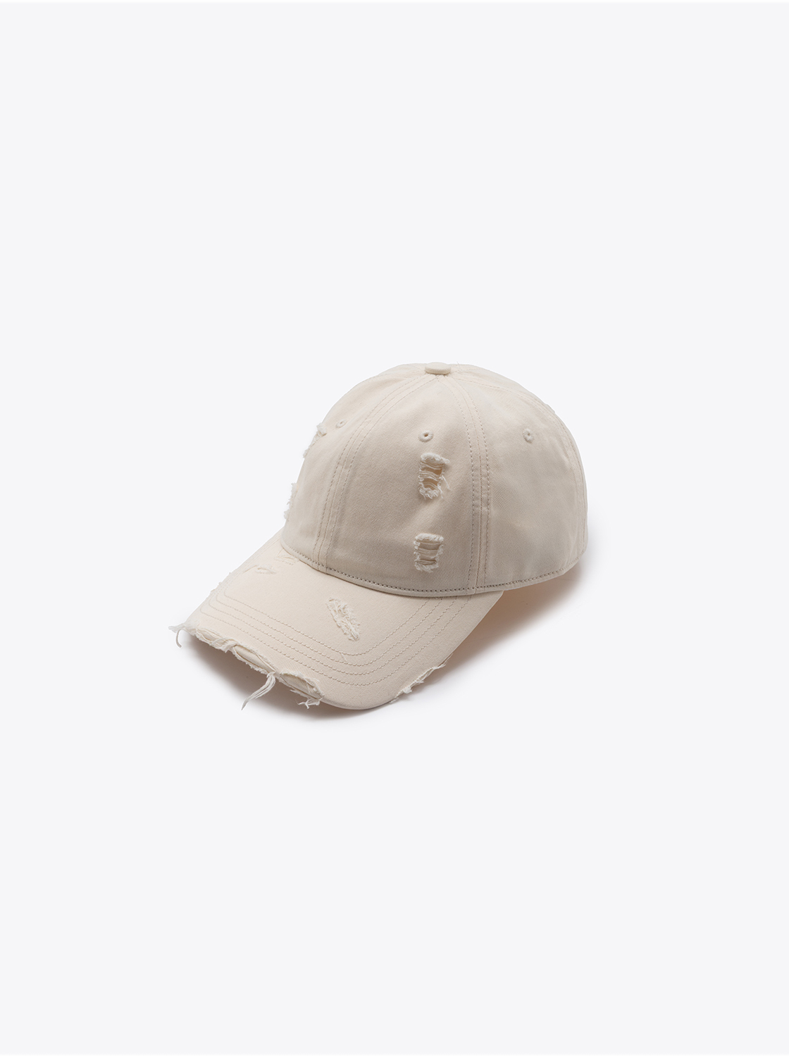 素面割破棒球帽