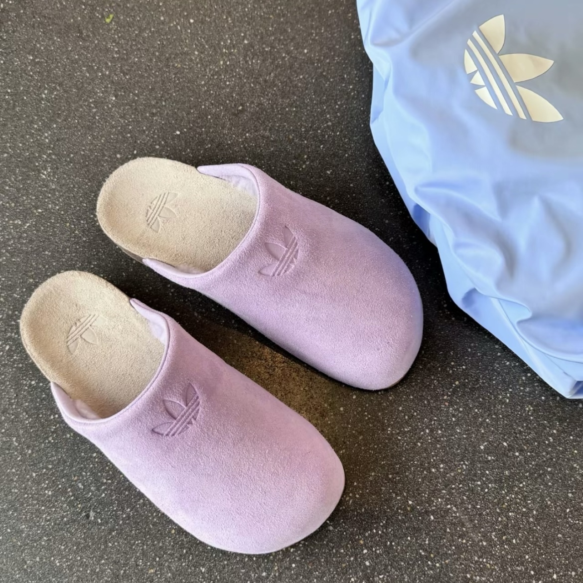 ADIDAS ORIGINALS ADIMULE 芋香紫 勃肯鞋 懶人鞋 麂皮 防磨 軟木底 JP8732