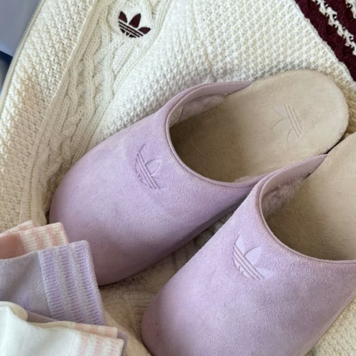 ADIDAS ORIGINALS ADIMULE 芋香紫 勃肯鞋 懶人鞋 麂皮 防磨 軟木底 JP8732