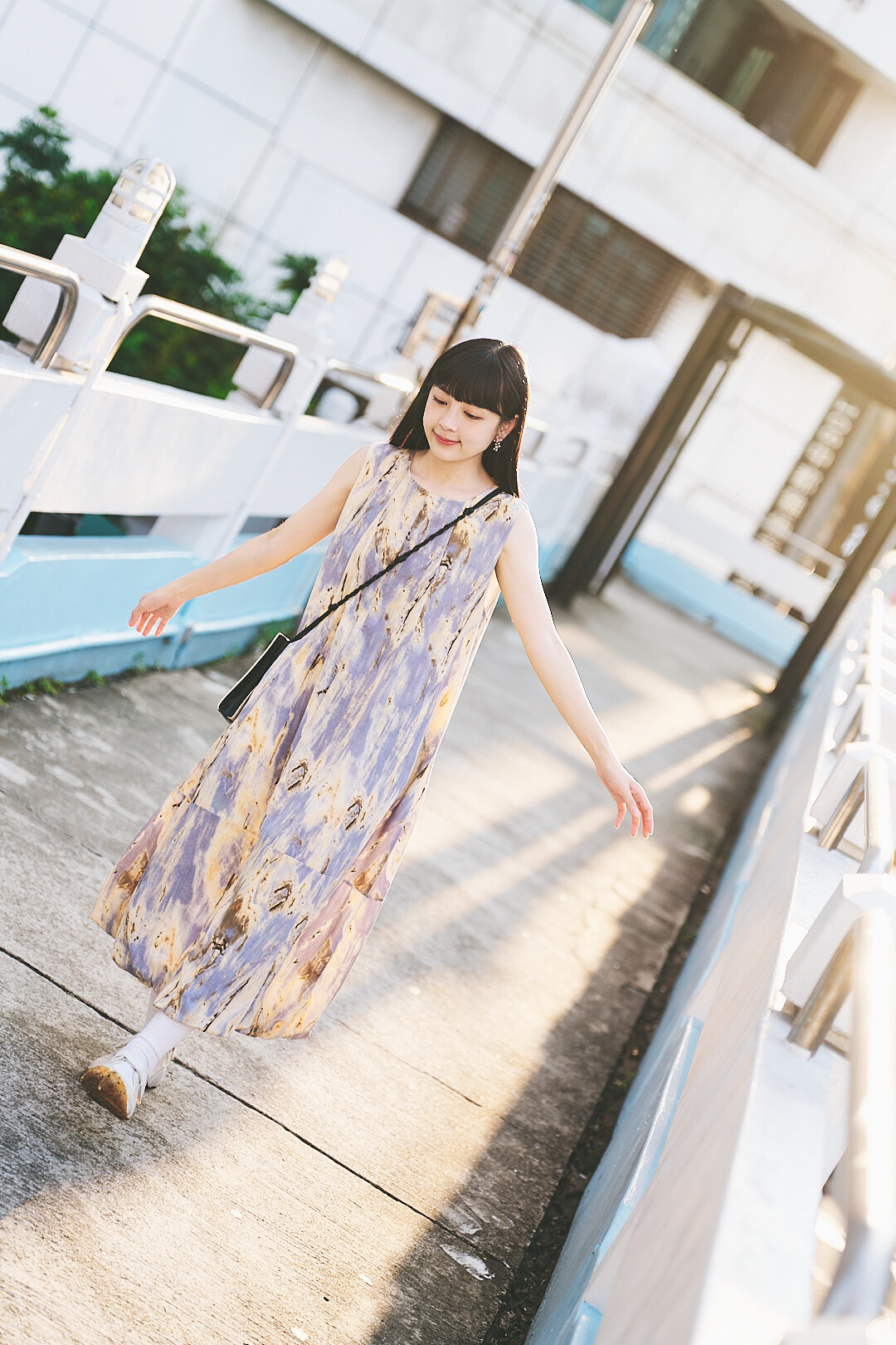 (限量)漂浮夢境！油畫氣球連衣裙(兩色-紫)