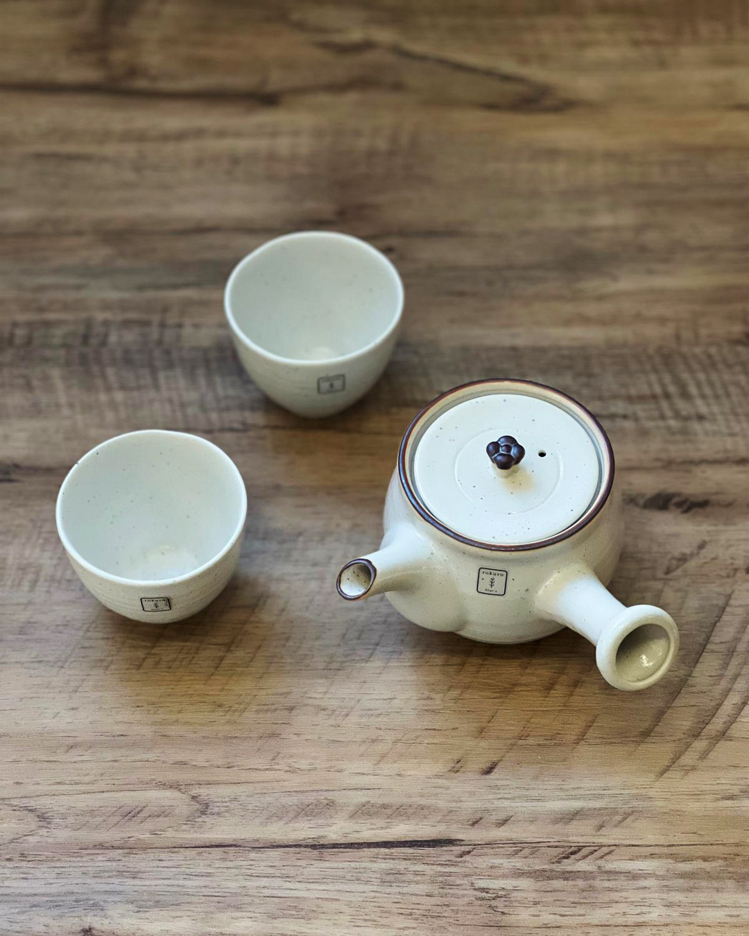 日本製 美濃燒 350ml 茶具(茶壺&茶杯)｜六魯