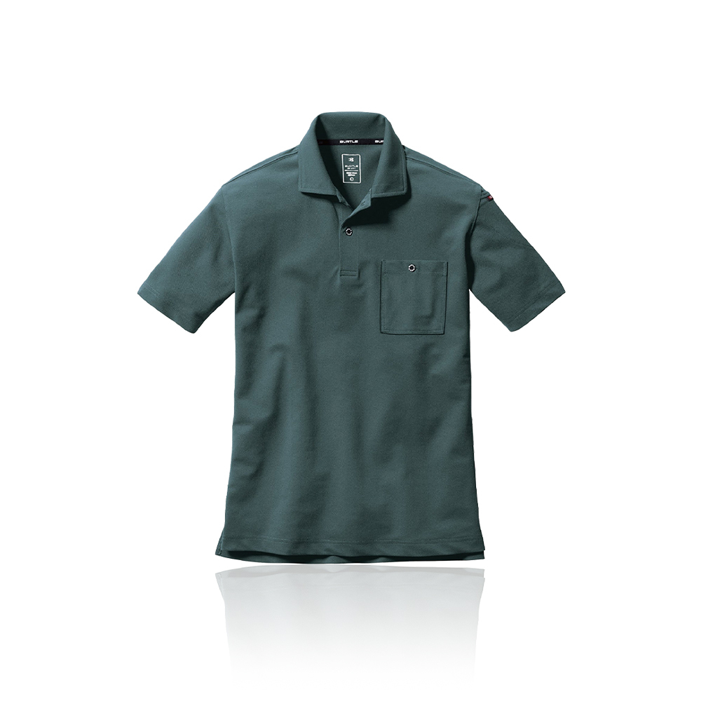 BURTLE 667-14 工作Polo襯衫短袖 綠色