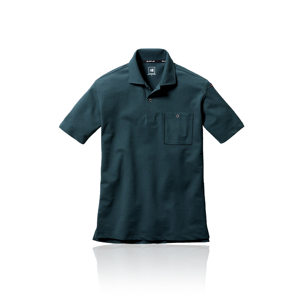 BURTLE 667-19 工作Polo襯衫短袖 卡其綠