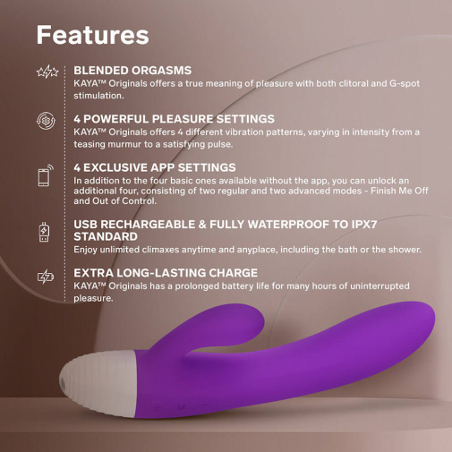 LELO - Kaya Originals 智能遠程可用APP兔耳按摩棒 - 紫色