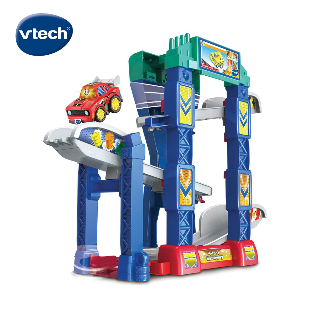 Vtech 聲光城市嘟嘟車-4合1賽車場軌道組