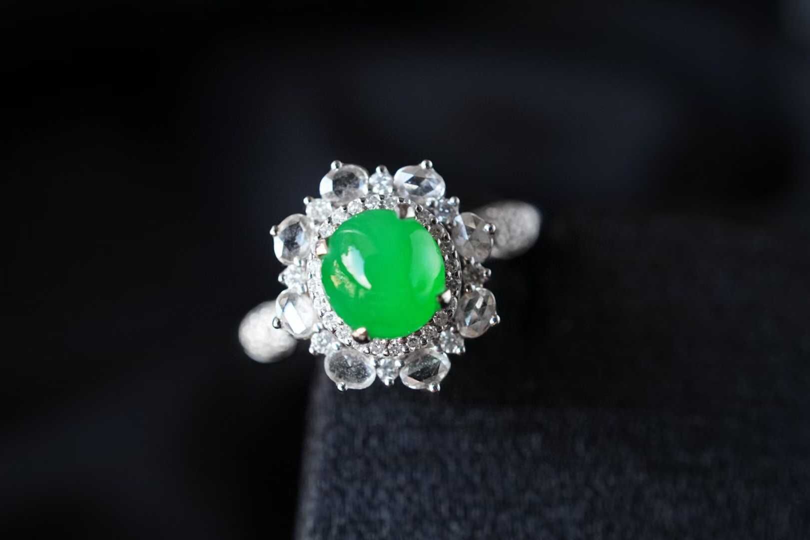 96826 翡翠冰陽綠戒指