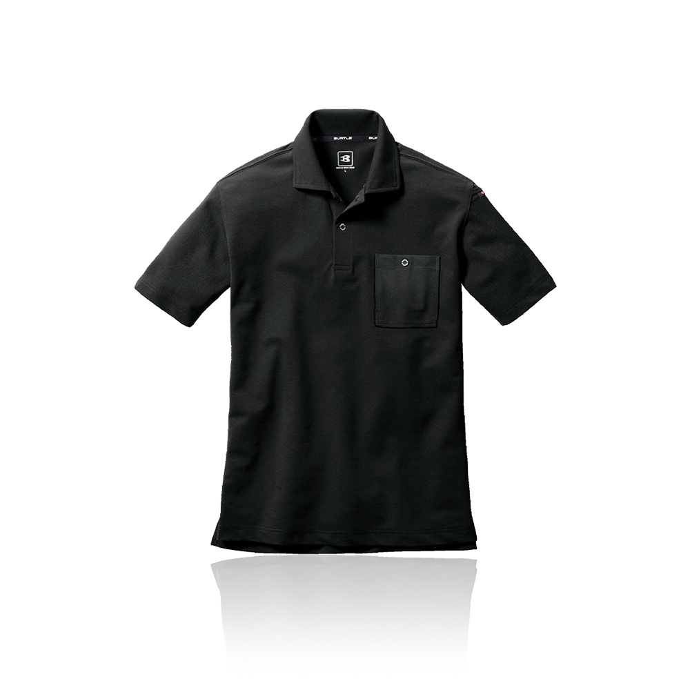 BURTLE 667-35 工作Polo襯衫短袖 黑色