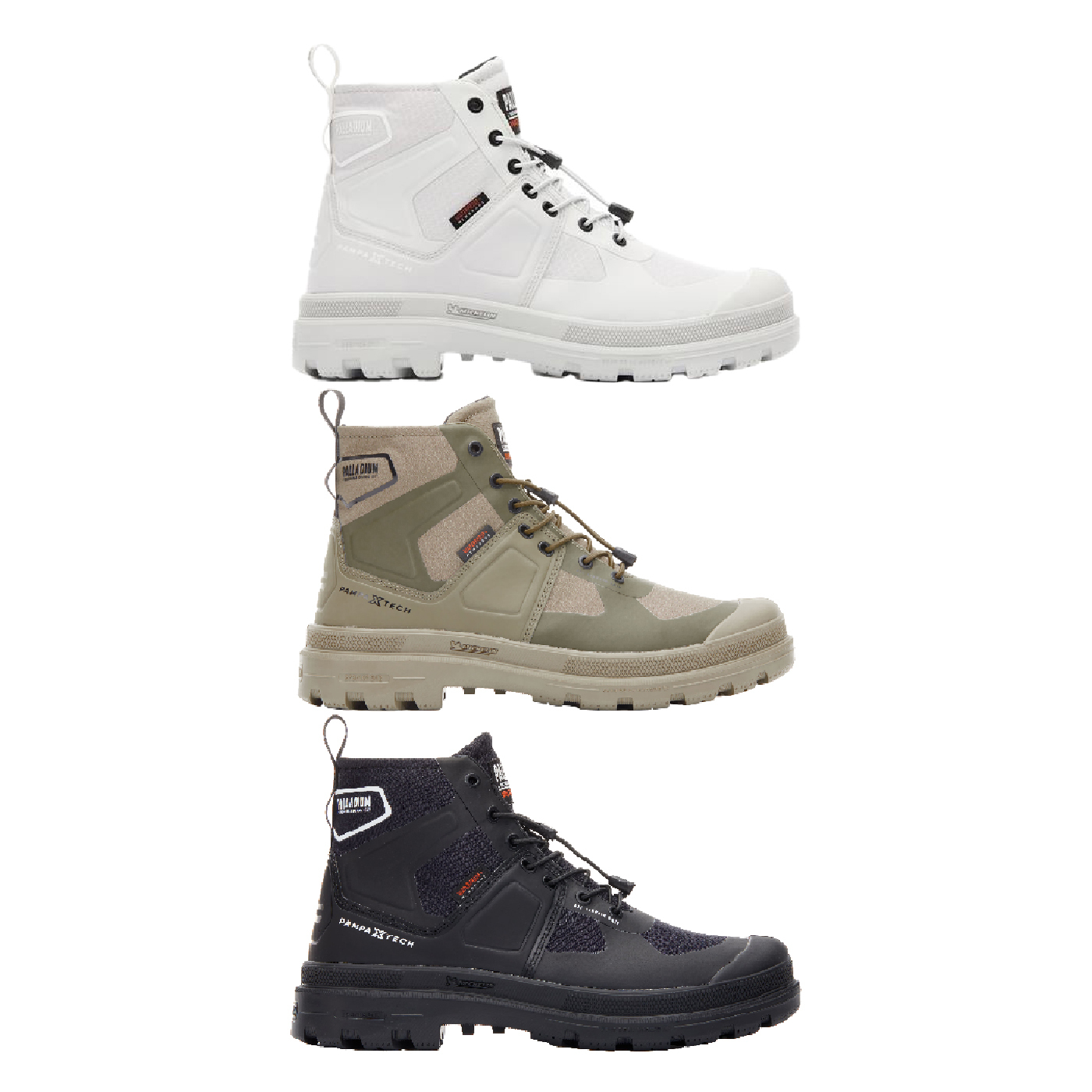 男女鞋 PALLADIUM PAMPA X TECH WP+ 黑 燧石灰 沙漠色 米其林聯名 快速綁帶 中筒 防水靴【74067】