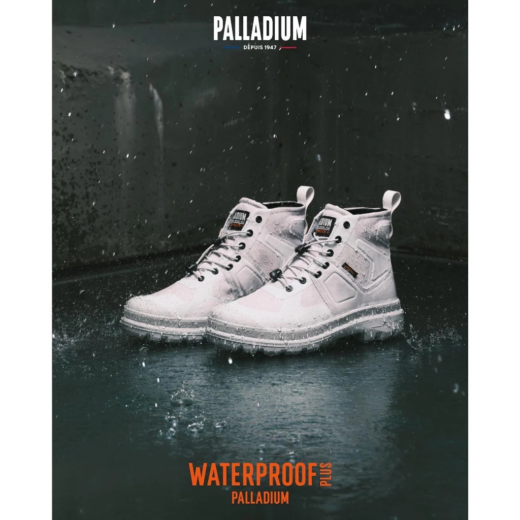 男女鞋 PALLADIUM PAMPA X TECH WP+ 黑 燧石灰 沙漠色 米其林聯名 快速綁帶 中筒 防水靴【74067】