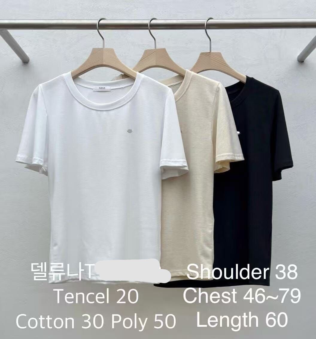 RF5011 小銀扣天絲圓領Tee