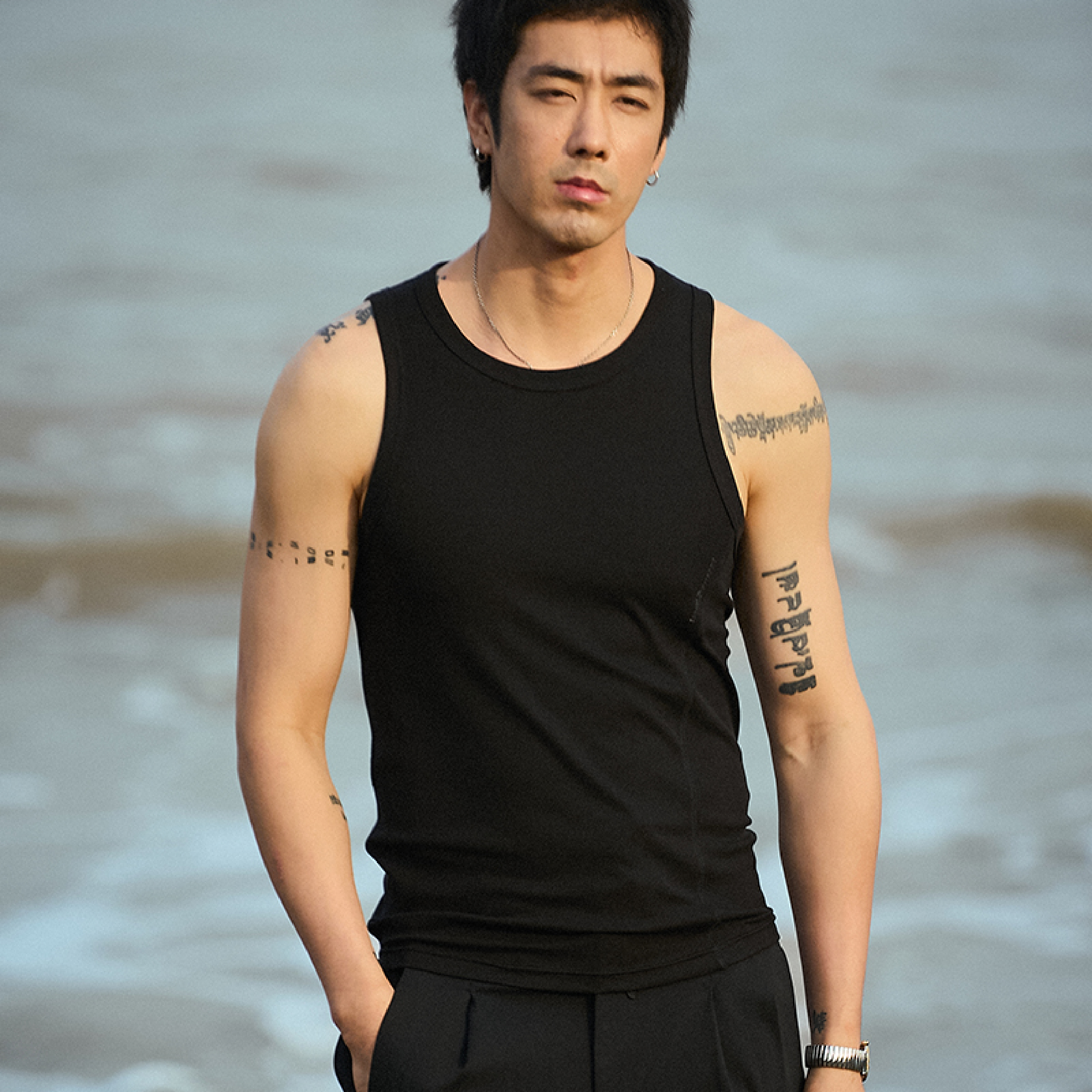 TANOXI Fitness Two-Layer Vest 涼感 緊身背心 [TNX-V073]