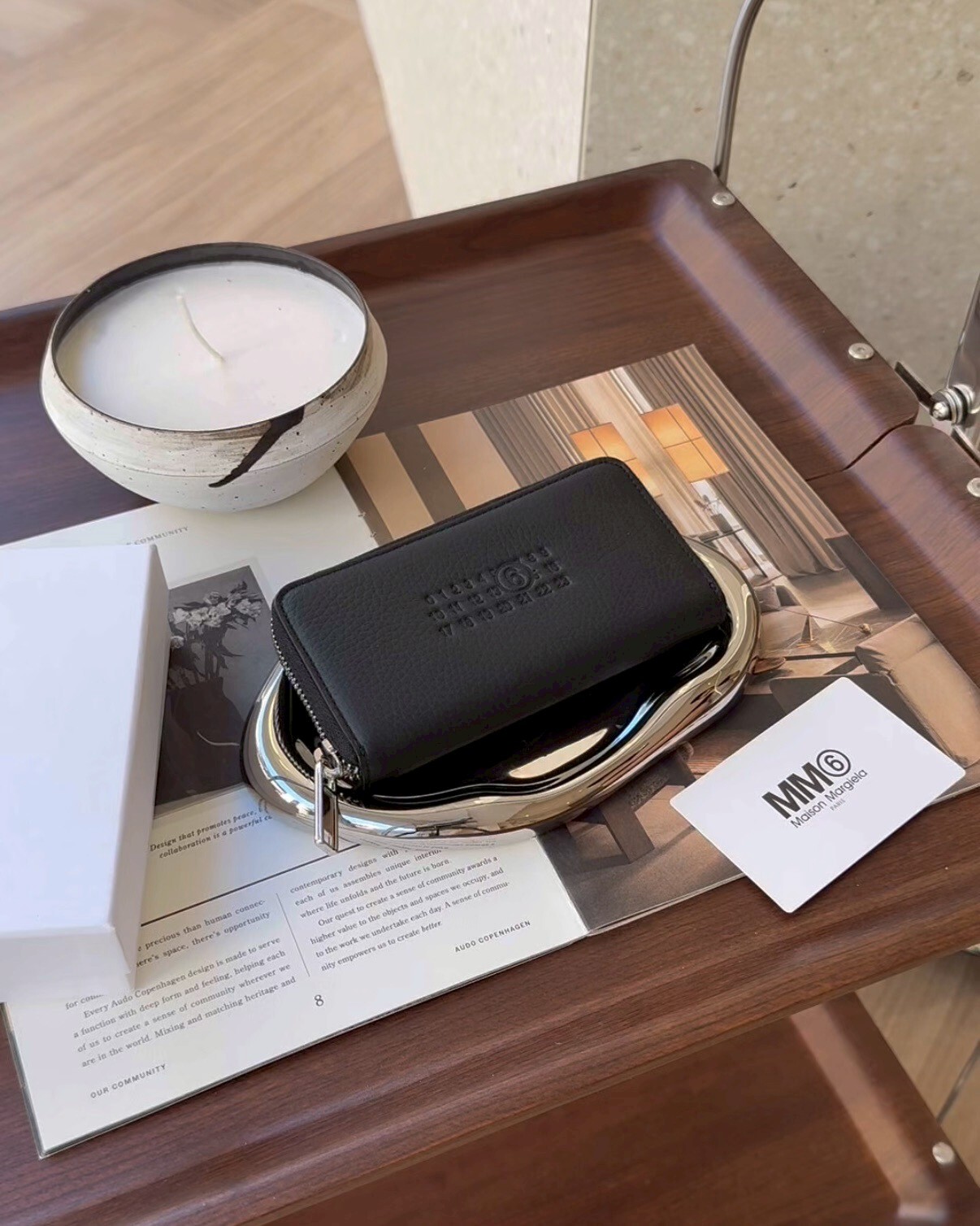 MAISON MARGIELA｜數字壓紋拉鍊錢包 黑色