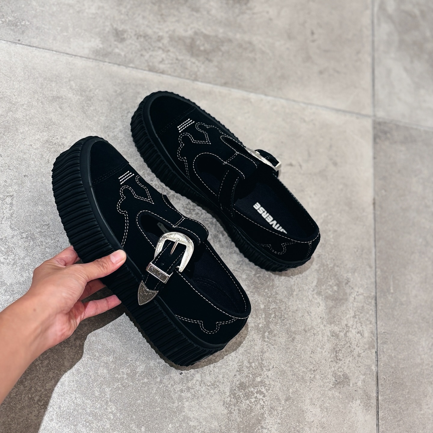 Converse AS Liftd Ribt APE T-Strap WT OX 日本限定 黑色 雕花 縫線 厚底 增高 瑪莉珍鞋 31315840