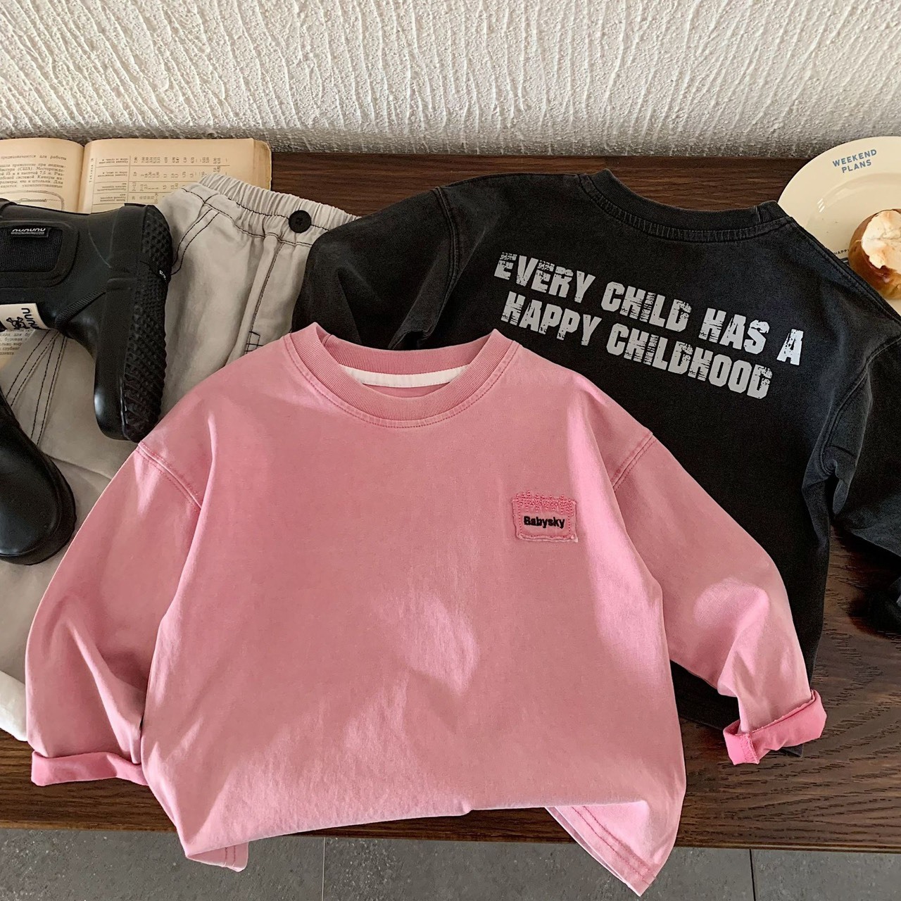 韓系英字水洗風上衣