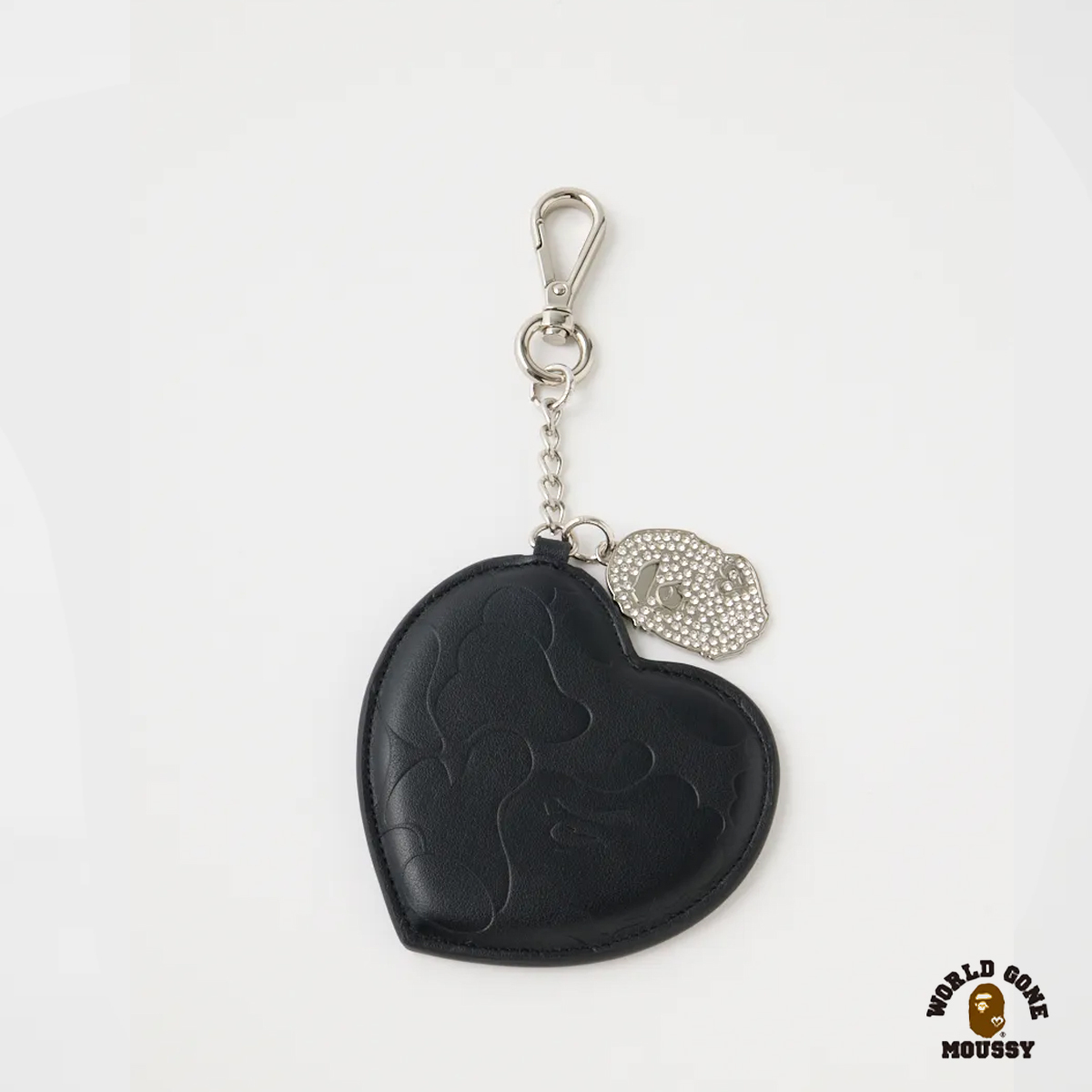 A BATHING APE X MOUSSY HEART MIRROR 愛心鏡子水鑽吊飾吊飾