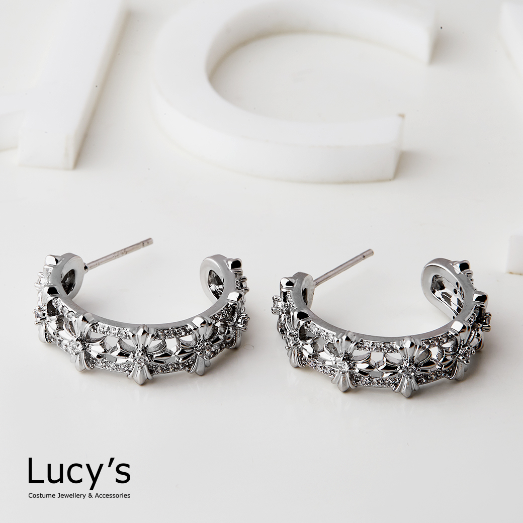 閃耀十字環 C圈耳環 (124451)