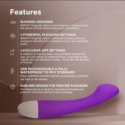 LELO - Moka Originals 智能可用APP G點震動棒 - 紫色