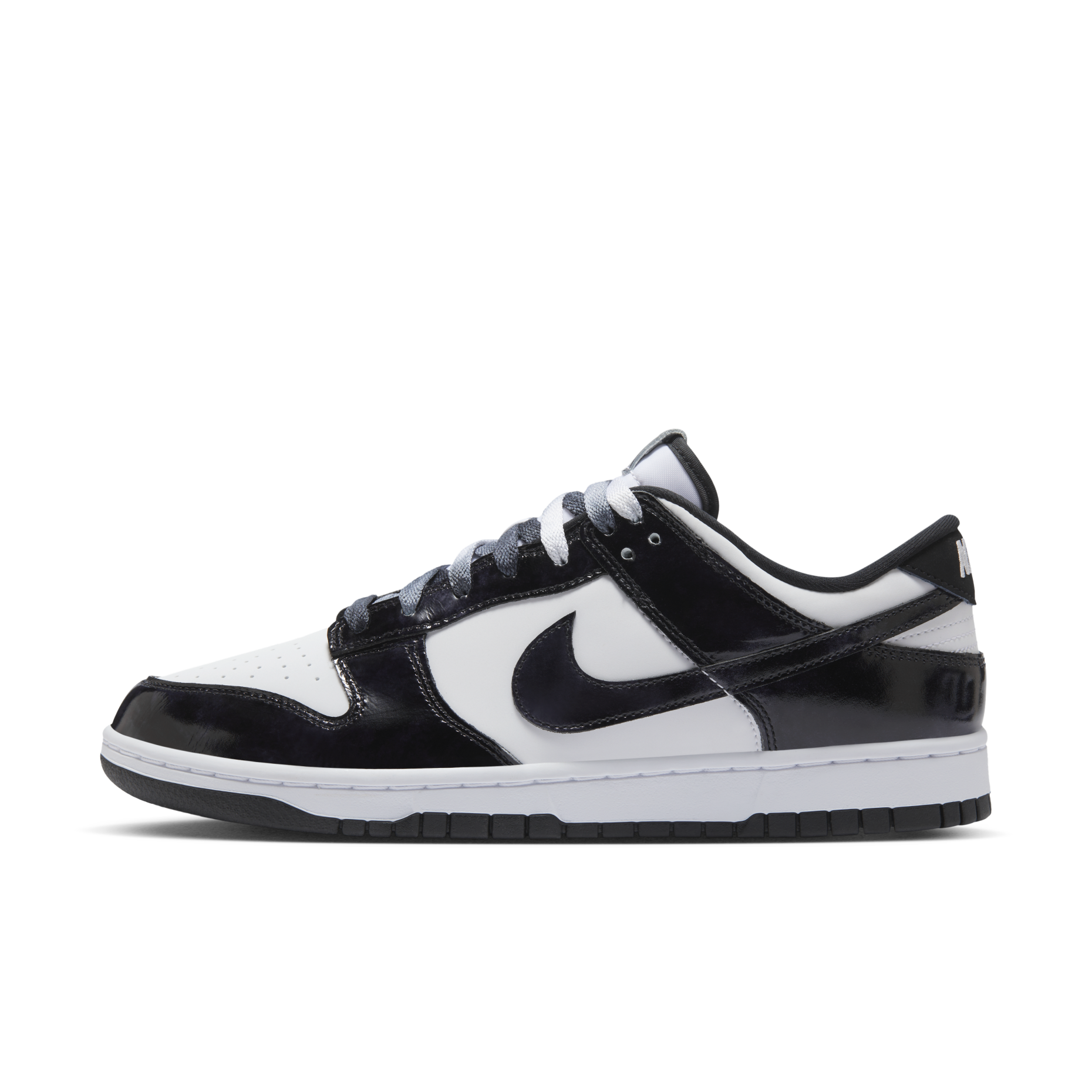 男鞋 NIKE DUNK LOW RETRO SE 黑白 漆皮 熊貓 吊飾 漸層鞋帶 低筒 休閒鞋【HQ1965-100】