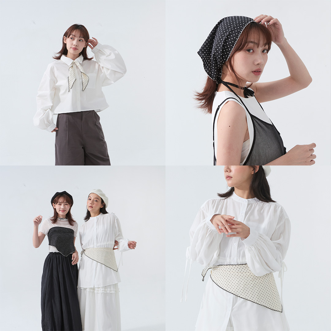 Dotted triangle scarf, two colors available【07130036】in stock+pre-order