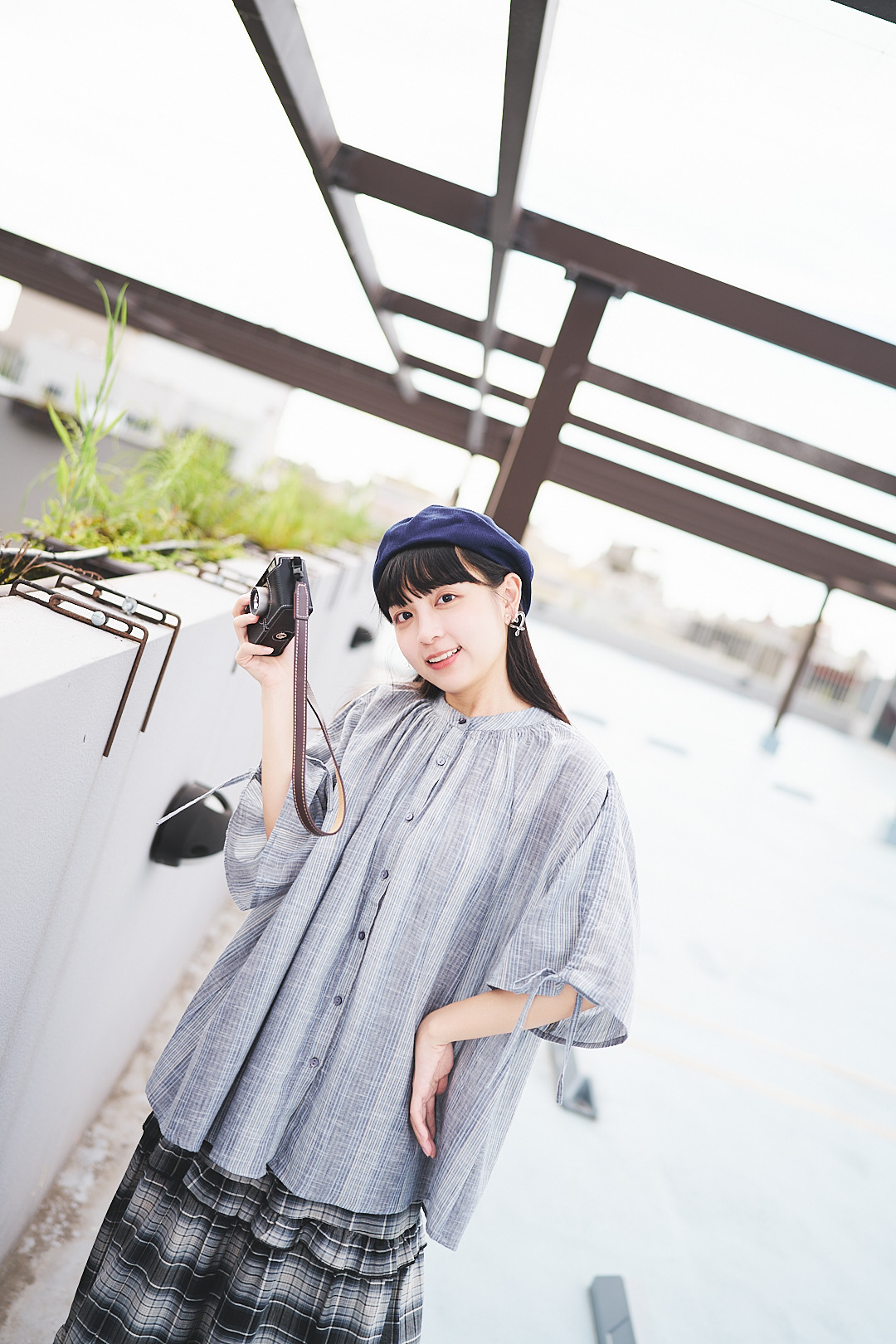 心間流動詩！2way袖斜紋襯衫(三色-藍)