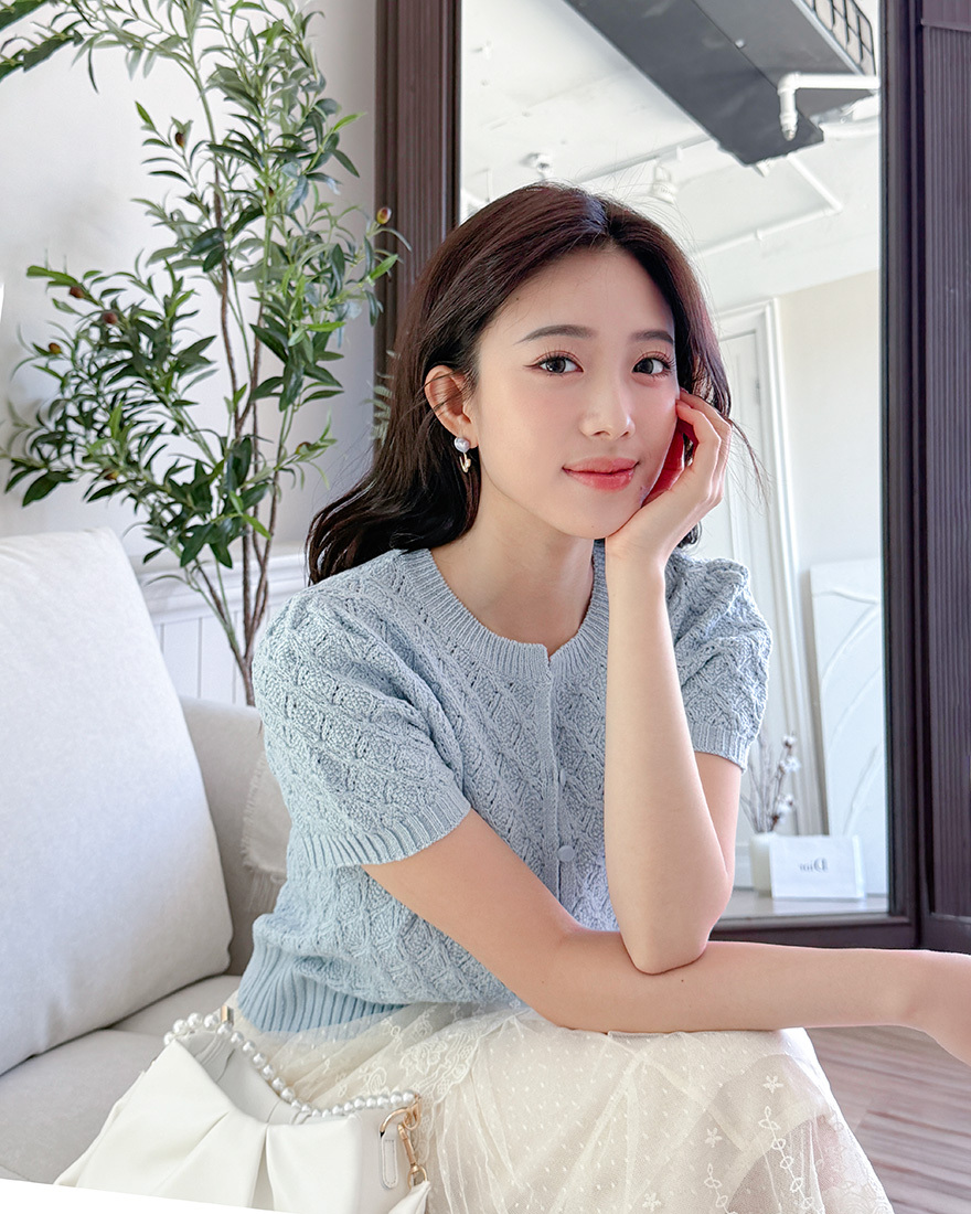 甜美花語彩釉鑽石鬱金香耳環-浪漫藍紫純銀針式