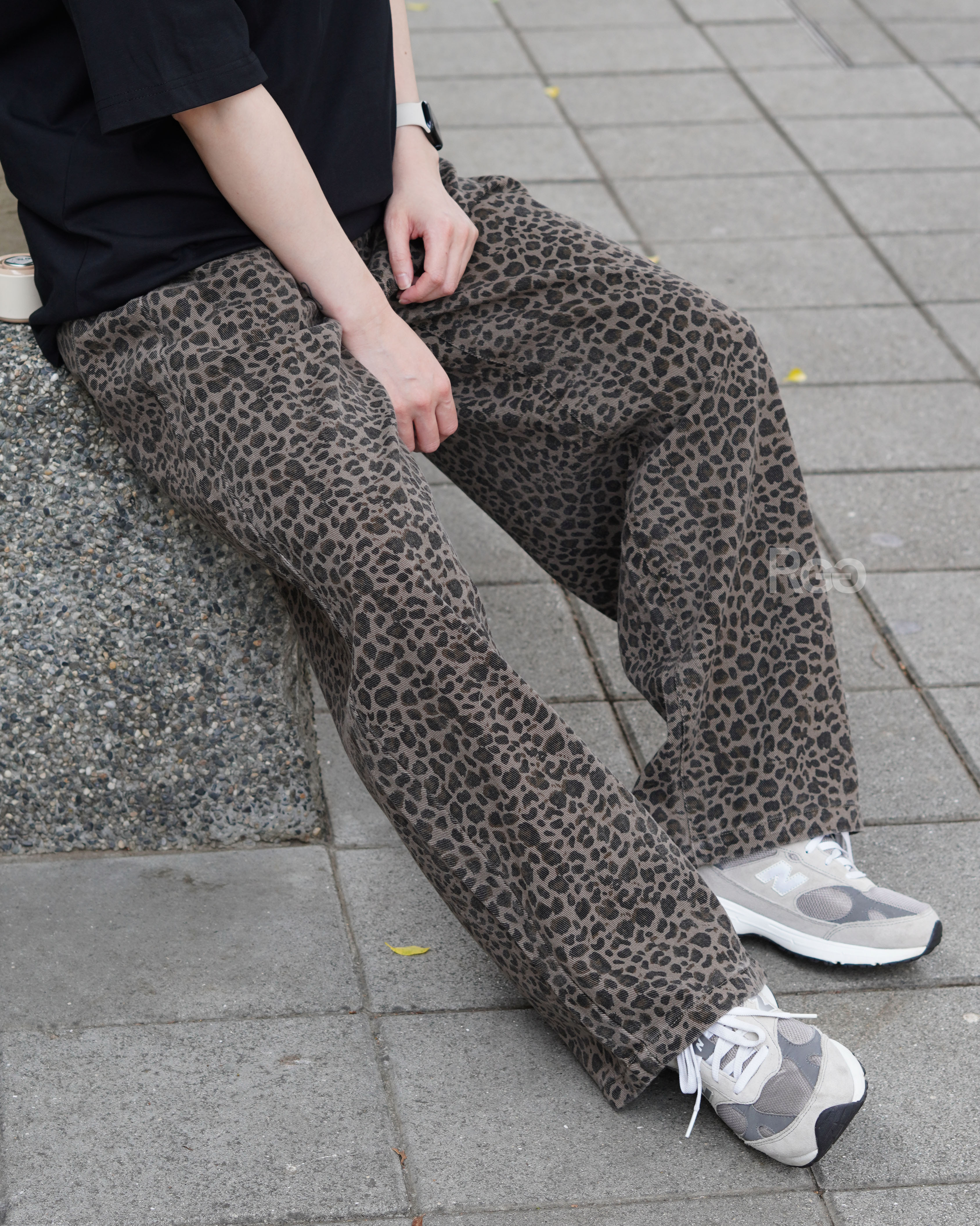 #95874 韓國豹紋微彎刀長褲