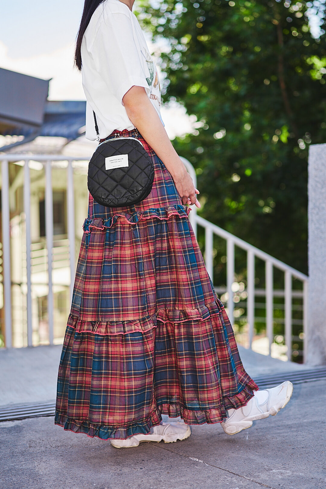 寂光之格！大人感單紗格紋裙(三色-紅格)