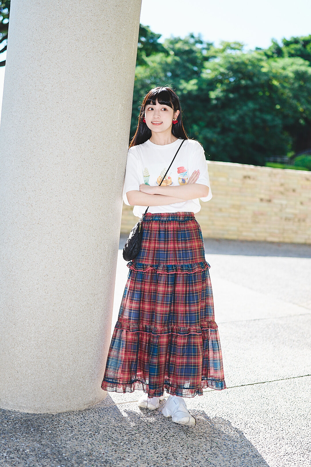 寂光之格！大人感單紗格紋裙(三色-紅格)