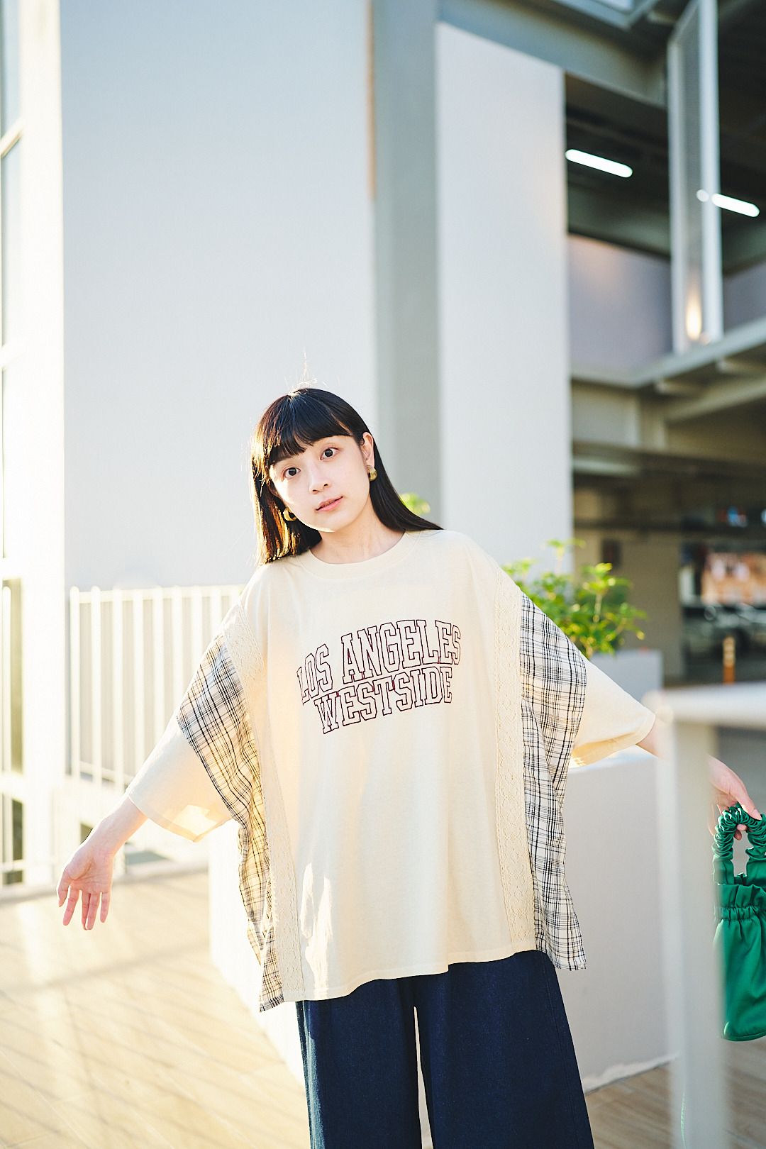 (限量)舊時光對話！拼接復古感Tee(兩色-象牙)