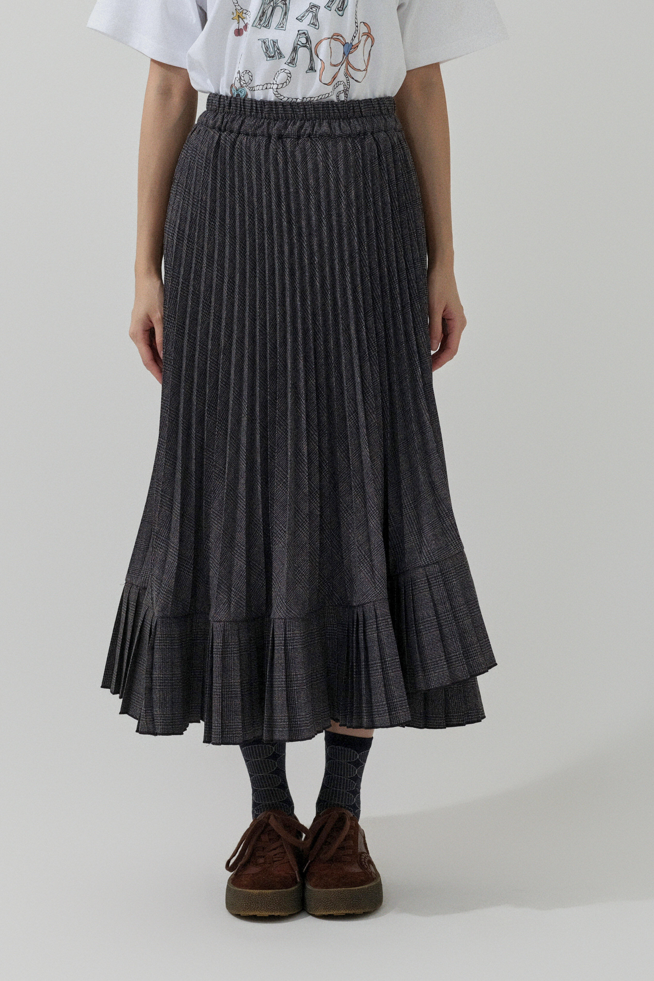 蘇格蘭格拼腳百褶裙（現貨款式）