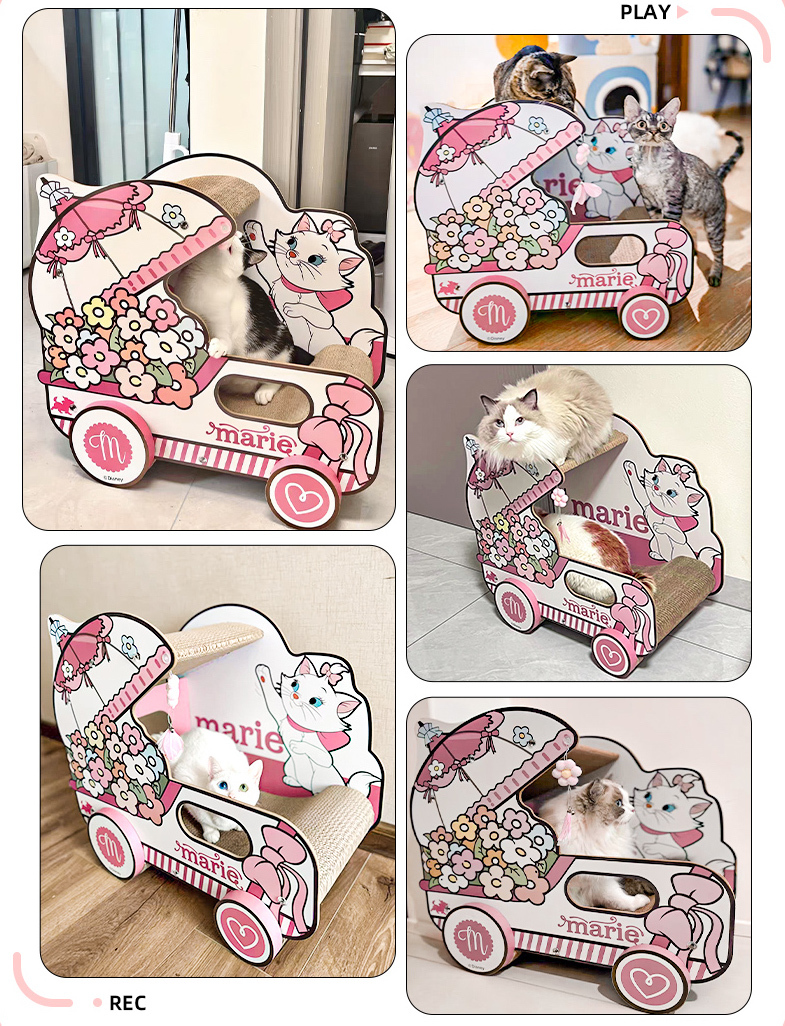 富貴貓花籃車貓抓板