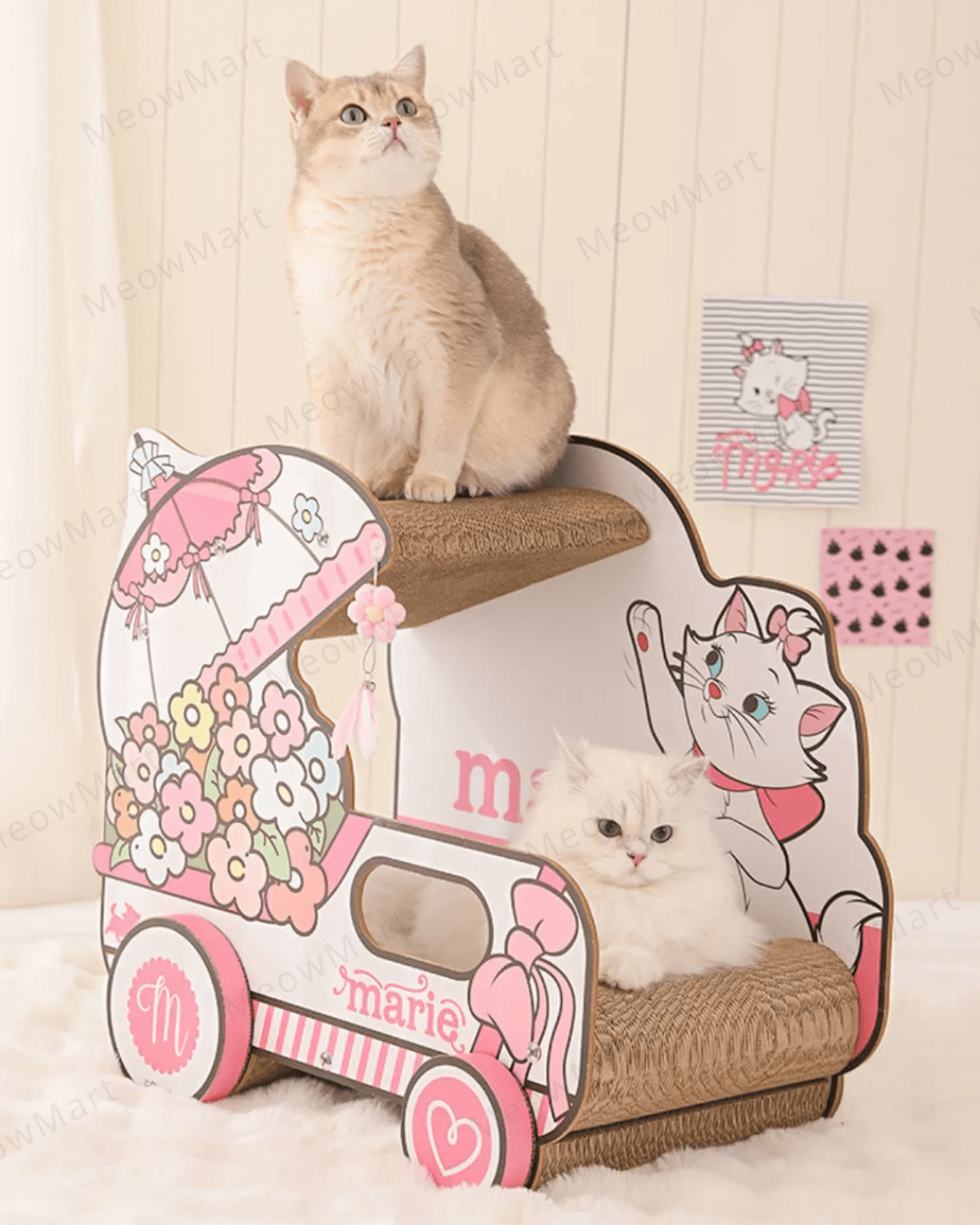 富貴貓花籃車貓抓板