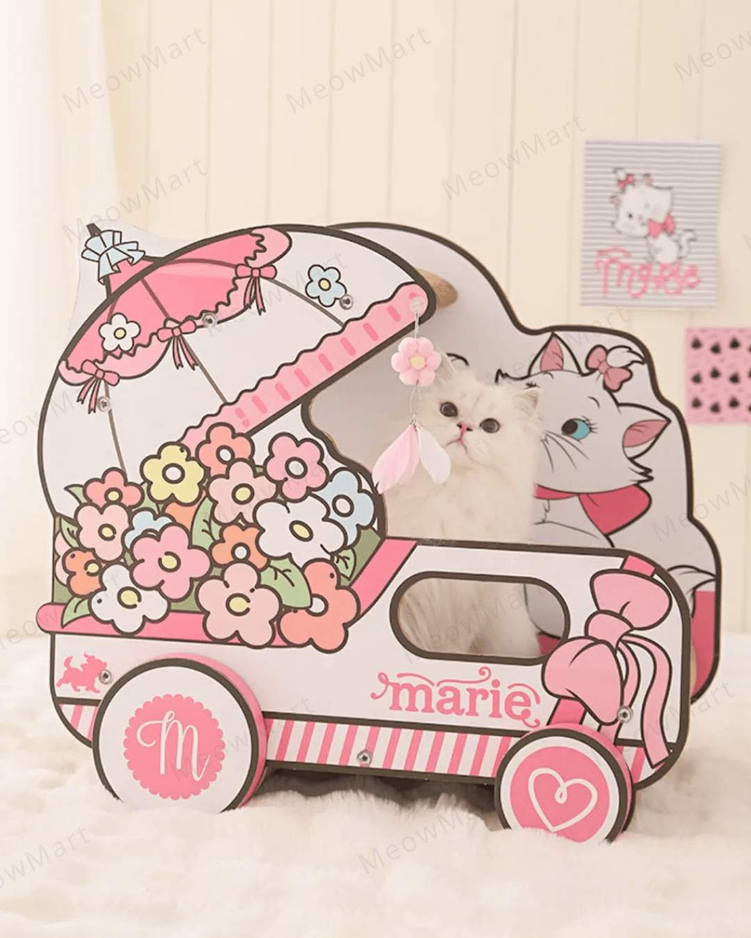 富貴貓花籃車貓抓板