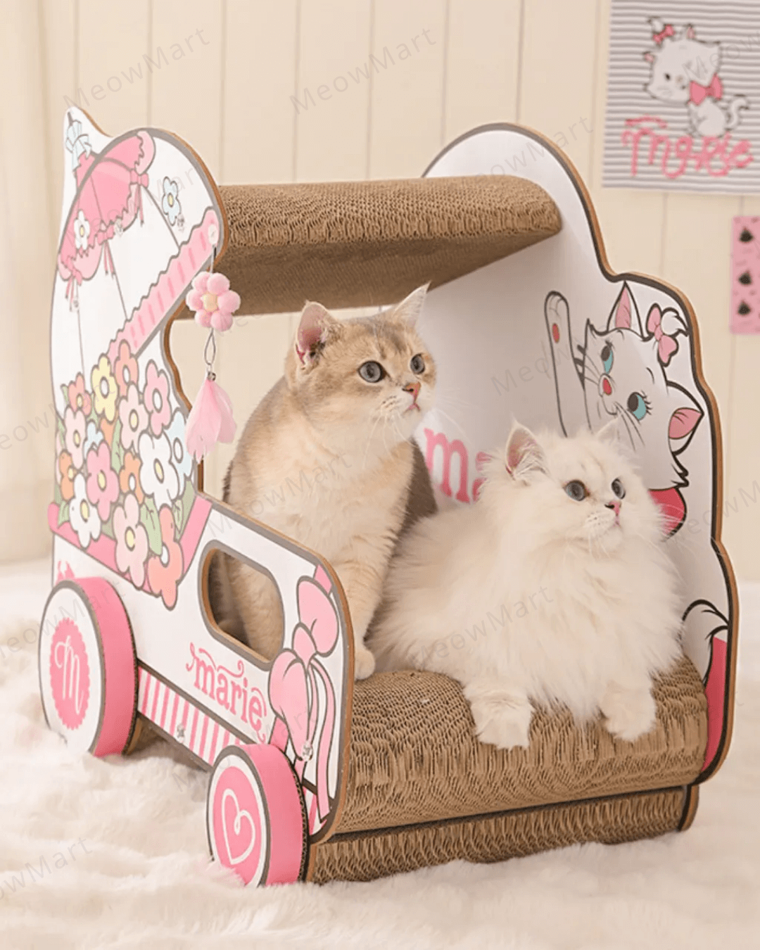 富貴貓花籃車貓抓板